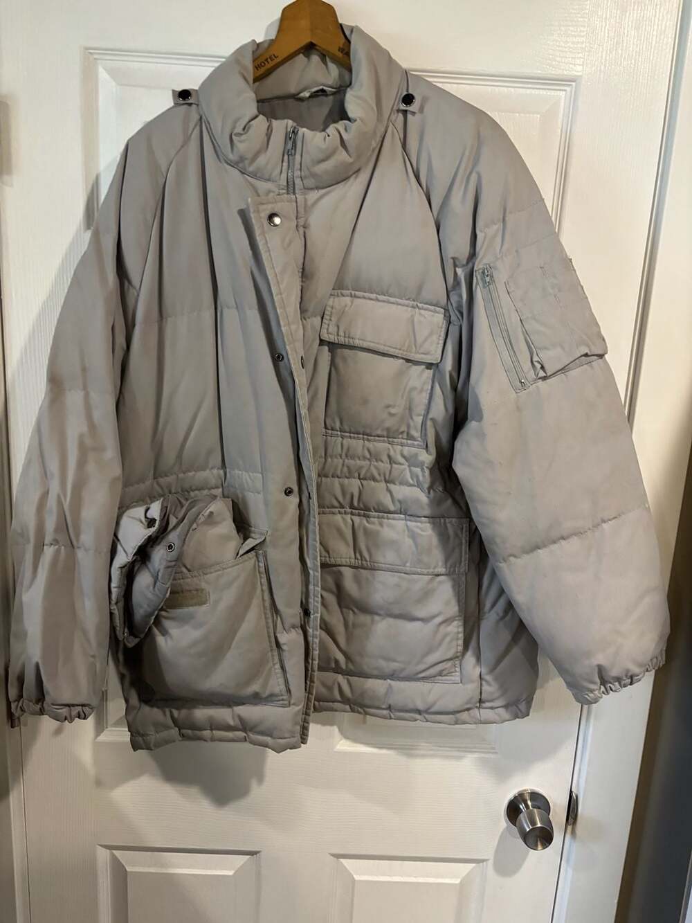 Vintage "DOWN COUNTRY" Duck Down Puffer Jacket SZ M Parka Beige brown THICK
